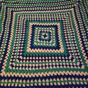 Made In KY Crochet Blanket in Blue and Green